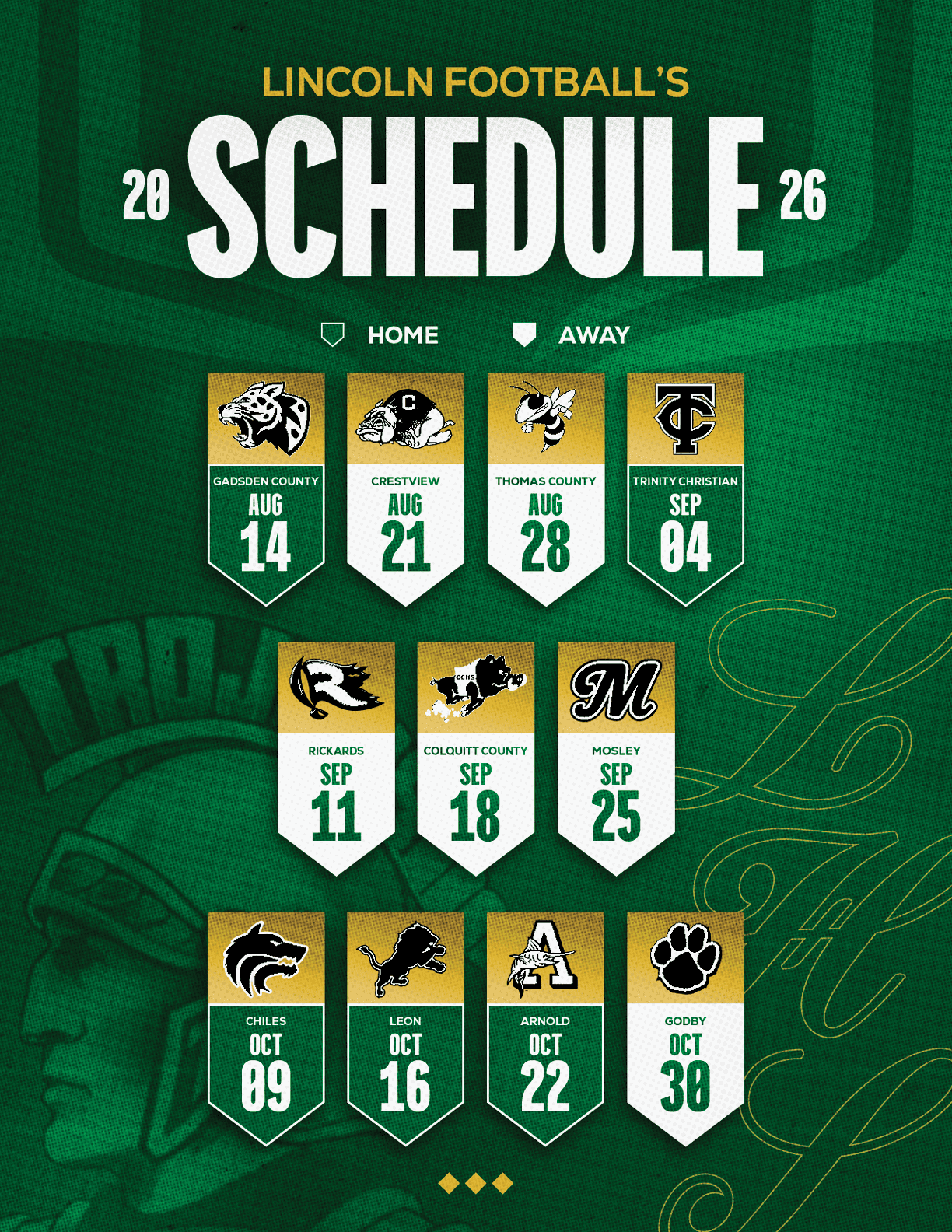 A football schedule for the 2014 season. Description generated by AI