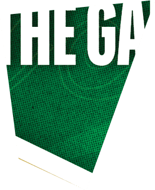 Lincoln Football's Players of the Game text is displayed above a large gold shield shape on a green textured background. Description generated by AI