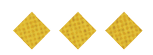 Three golden-brown waffle squares arranged in a horizontal row on a white background. Description generated by AI