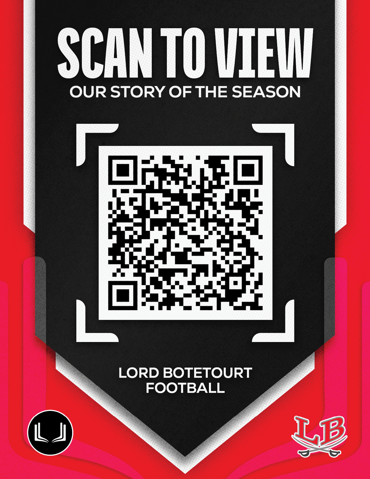 A red and black sign with a barcode on it. Description generated by AI