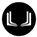 A black and white image of a book with a white letter “U" on the left side and a white letter "L" on the right side. Description generated by AI