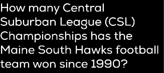 How many Central Suburban League (CSL) Championships has the Maine South Hawks football team won since 1990?
