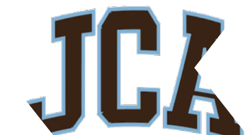 The image shows large, bold letters “TCA" in dark brown with a light blue outline on a white background. Description generated by AI