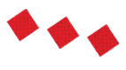 Three red squares with a subtle checkered pattern are arranged diagonally on a white background. Description generated by AI