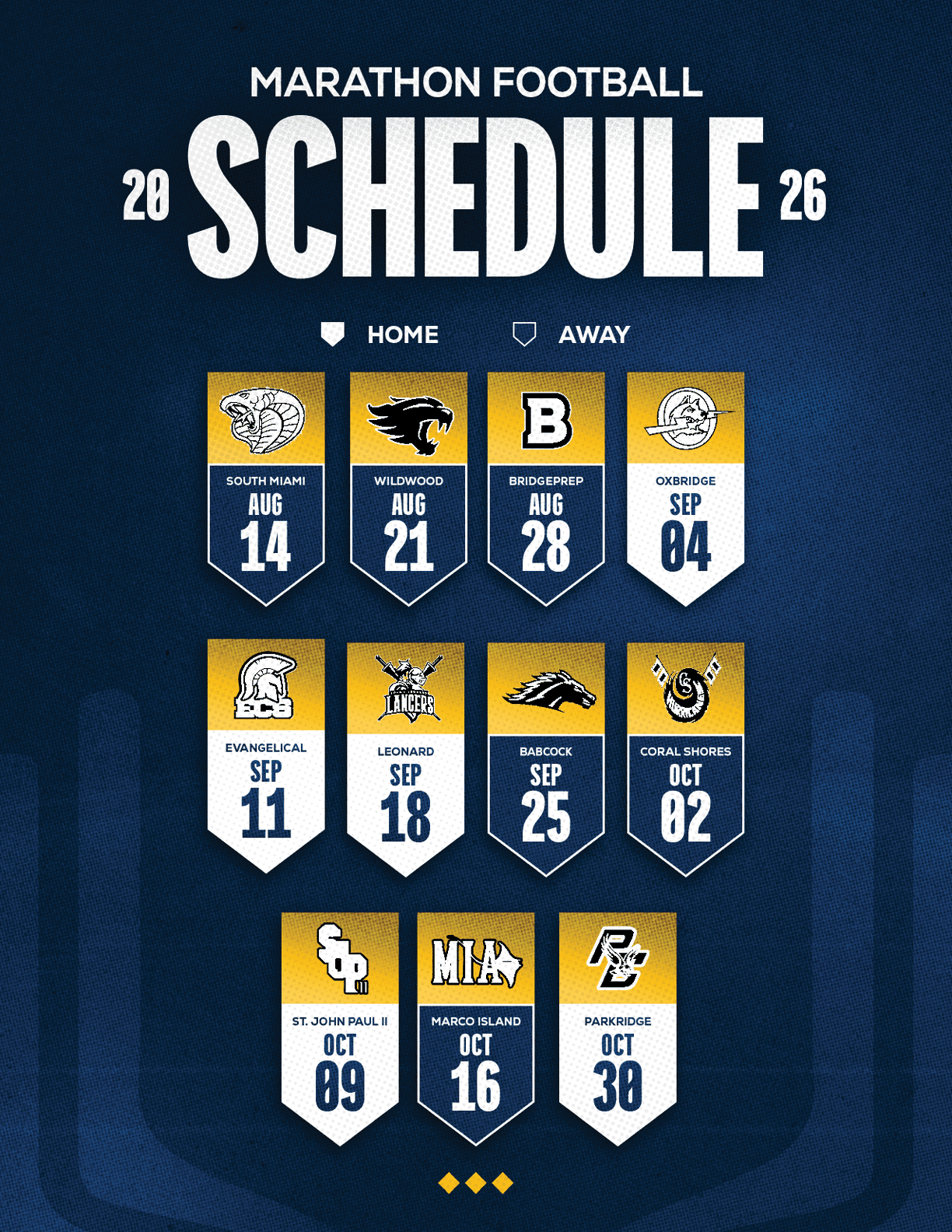 A football schedule for the 2014 season. Description generated by AI