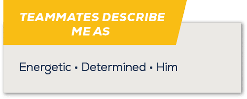 Teammates Describe Me As,Energetic • Determined • Hi