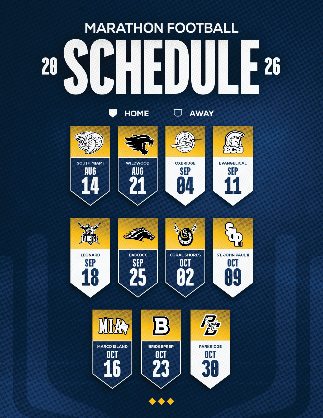 A football schedule for the 2014 season. Description generated by AI