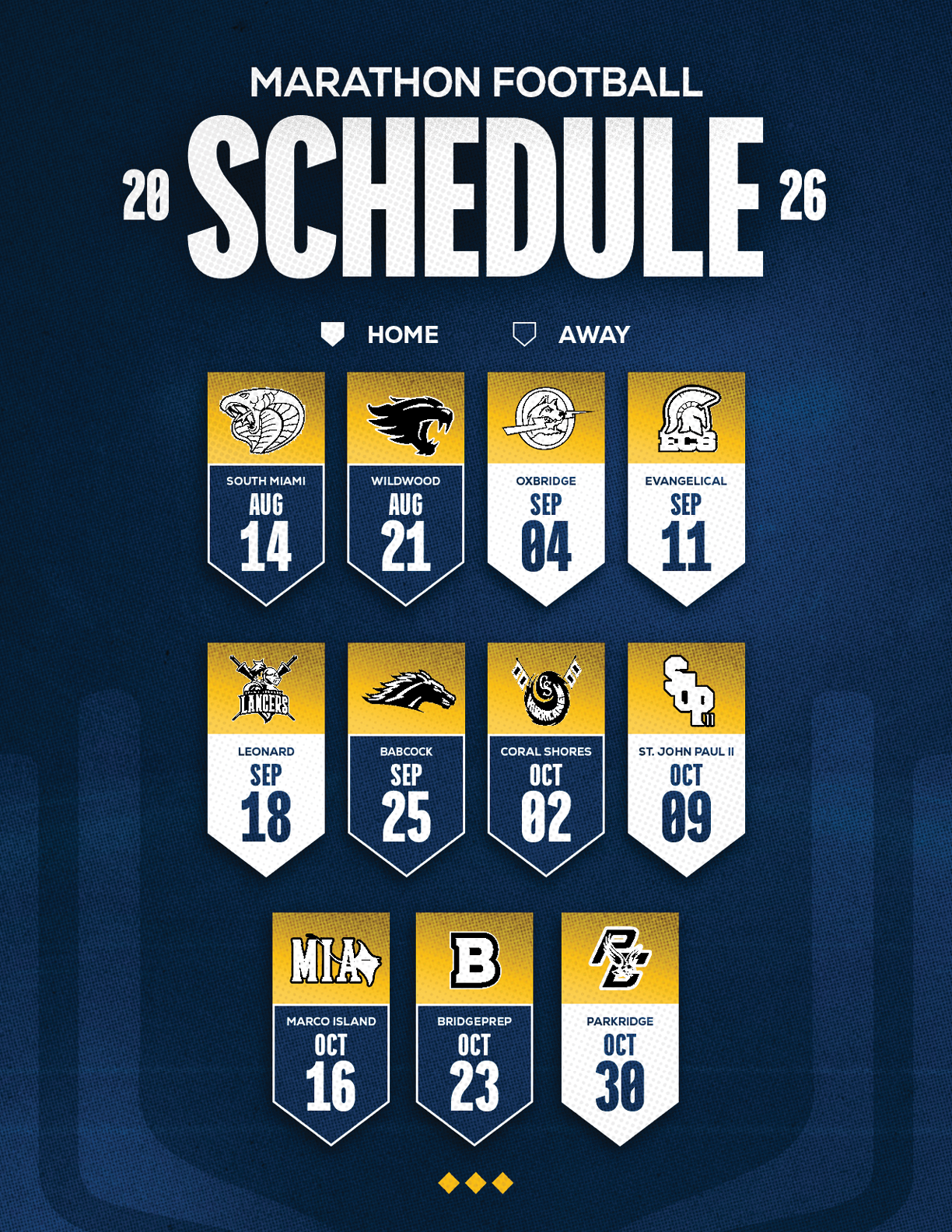 A football schedule for the 2014 season. Description generated by AI