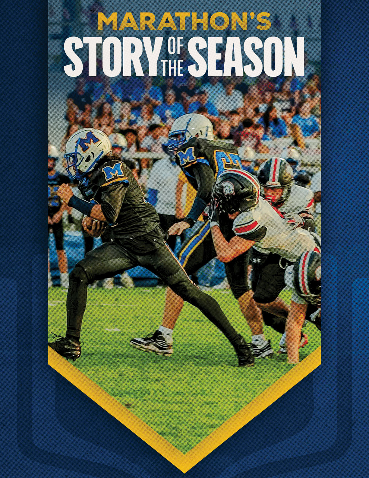 A group of football players huddled together. Description generated by AI