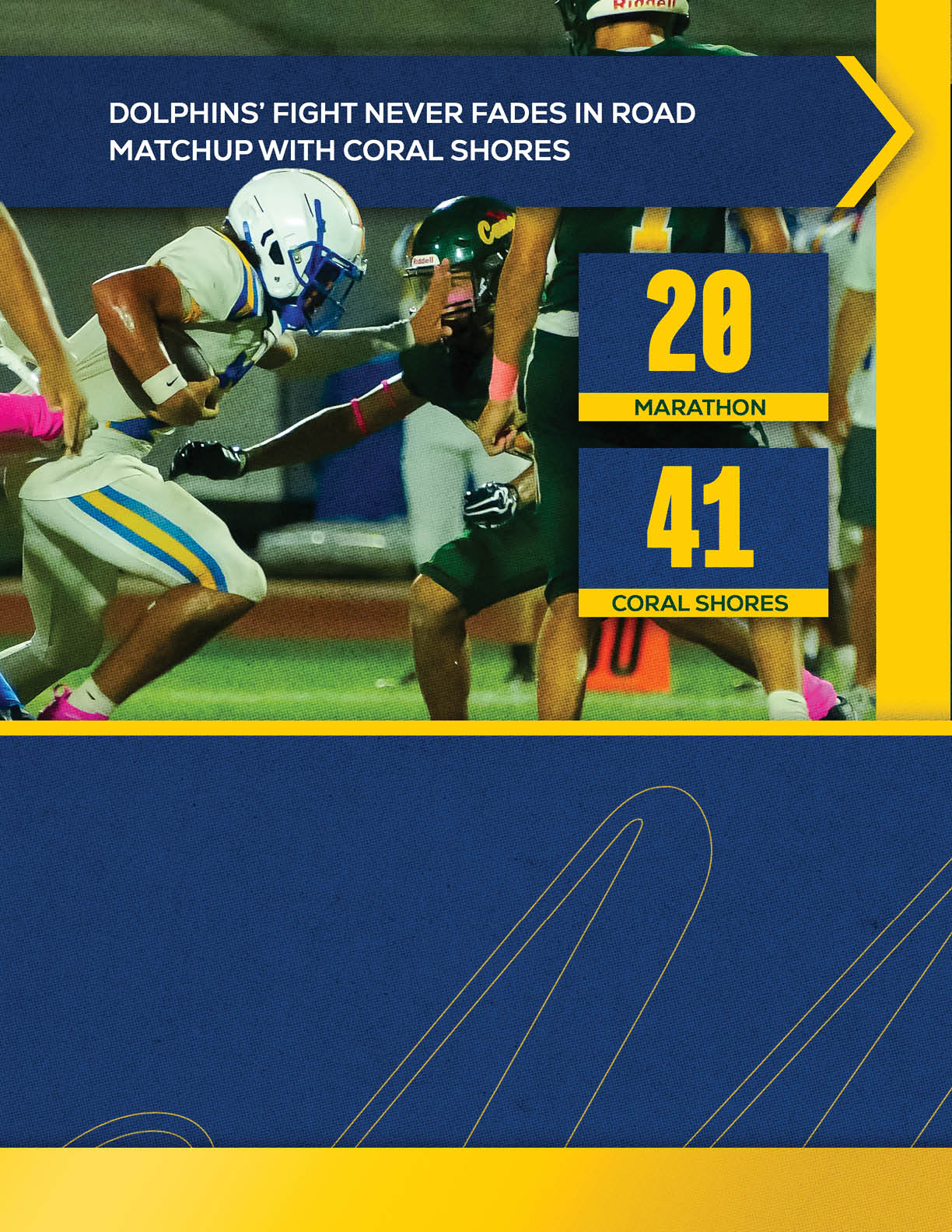 A football player is running with the number 14 on his jersey. Description generated by AI