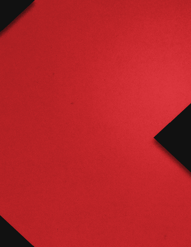 Orange square with a black triangle. Description generated by AI