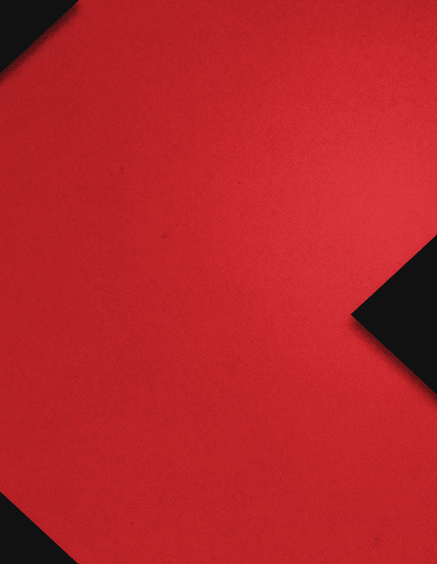 Orange square with a black triangle. Description generated by AI