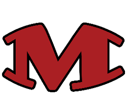 A stylized red letter M with a thick black outline and slightly curved edges. Description generated by AI