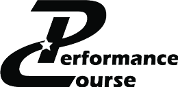 The logo features a large stylized letter P with a star integrated into its curve, followed by the words “performance course" in bold black text. Description generated by AI