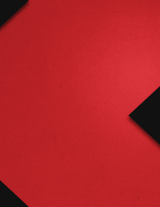 Orange square with a black triangle. Description generated by AI