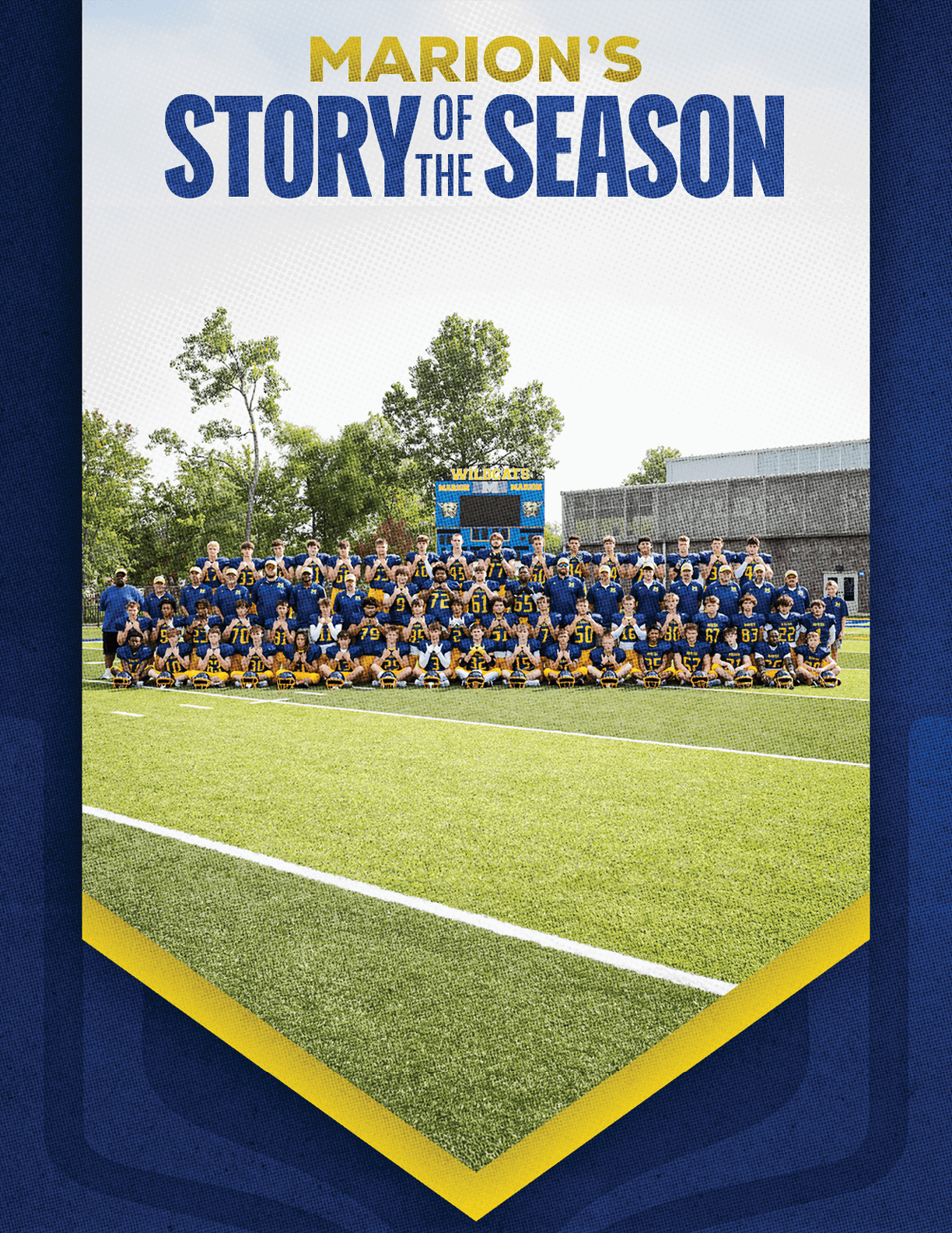 A football team posing for a photo on the field. AI generated content