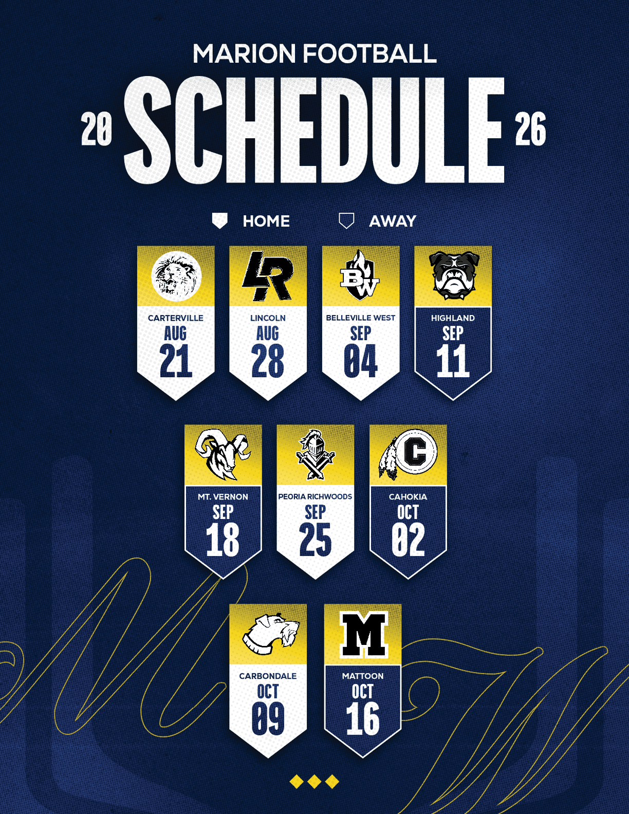 A football schedule lists the teams and their upcoming games. AI generated content