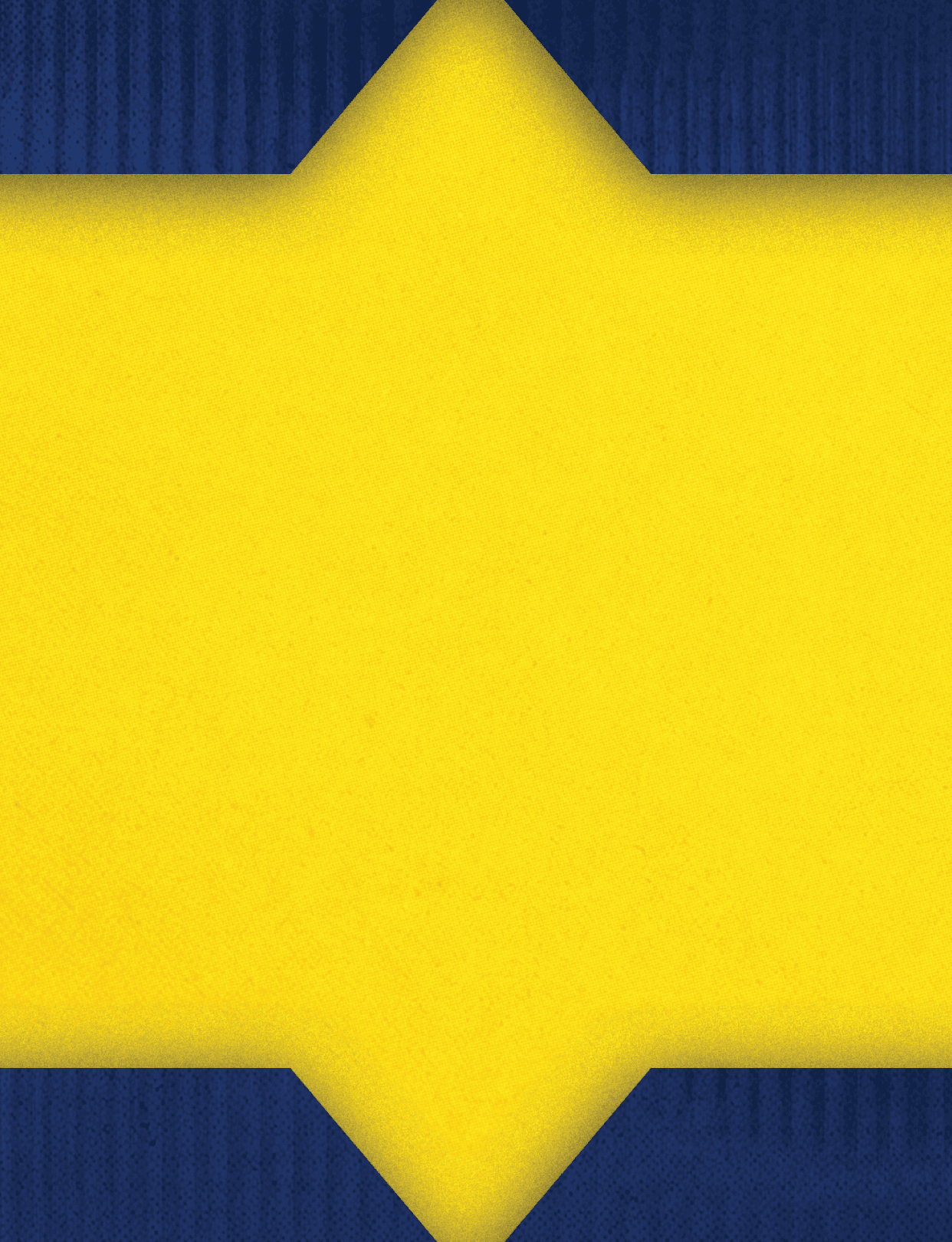 A yellow and blue striped cloth with a yellow triangle on it. AI generated content
