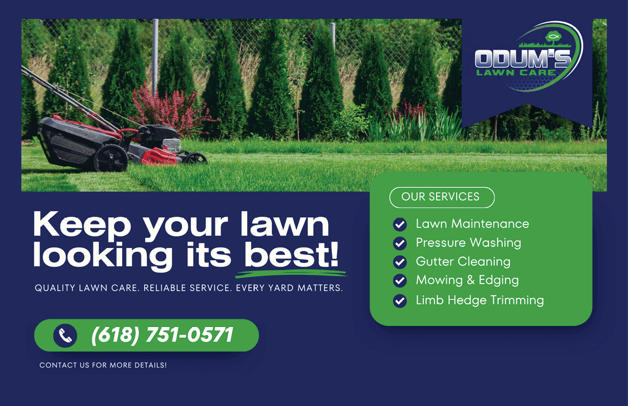 A lawn care advertisement for Olde World Lawn Care. AI generated content