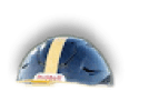 A blue and yellow helmet with the number 12 on it. AI generated content
