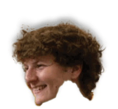 A young man with curly hair and a smile on his face. AI generated content