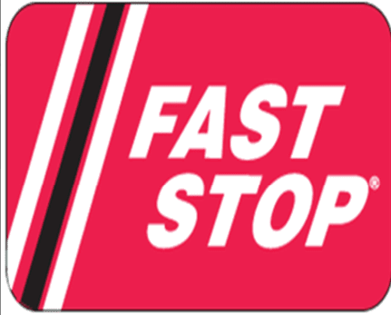 A red and white sign that says Fast Stop. AI generated content