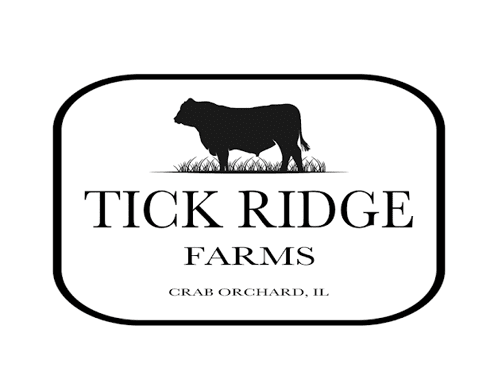 A black and white logo for Tick Ridge Farms. AI generated content