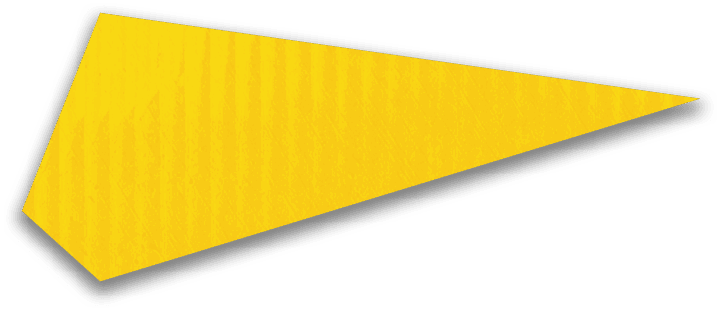 A yellow irregular polygon with a slightly textured surface and a shadow beneath it. Description generated by AI