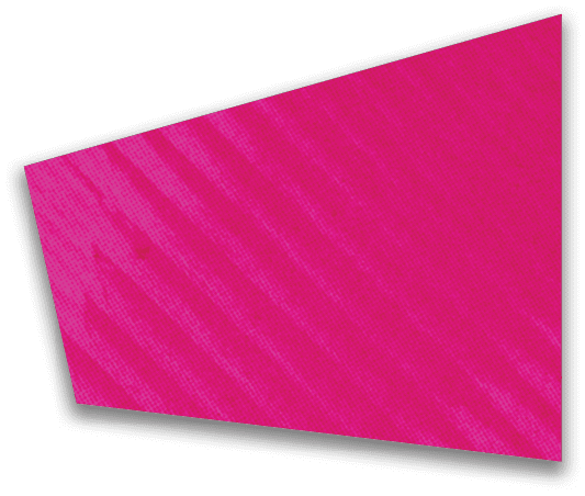 A trapezoid-shaped solid bright pink area with a subtle textured pattern and a slight shadow on a white background. Description generated by AI