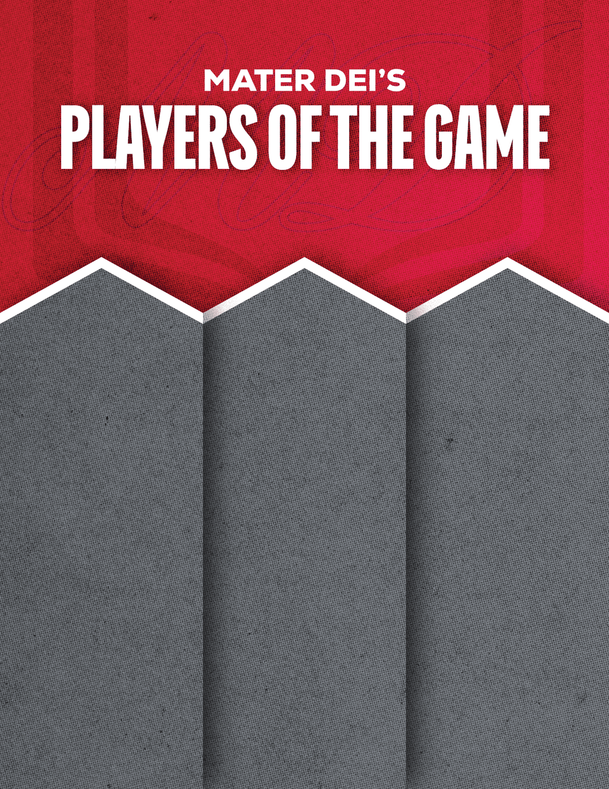 A red and blue poster with a white border. Description generated by AI