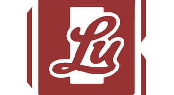 A stylized maroon and white logo featuring the letters “Lu" inside a geometric shape with a bold outline. Description generated by AI