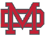 A stylized red and gray interlocking design featuring the letters M and P. Description generated by AI