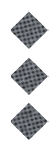 Three gray diamond shapes with a grid pattern are arranged vertically on a white background. Description generated by AI