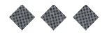 Three gray diamond shapes with a grid pattern are evenly spaced on a white background. Description generated by AI