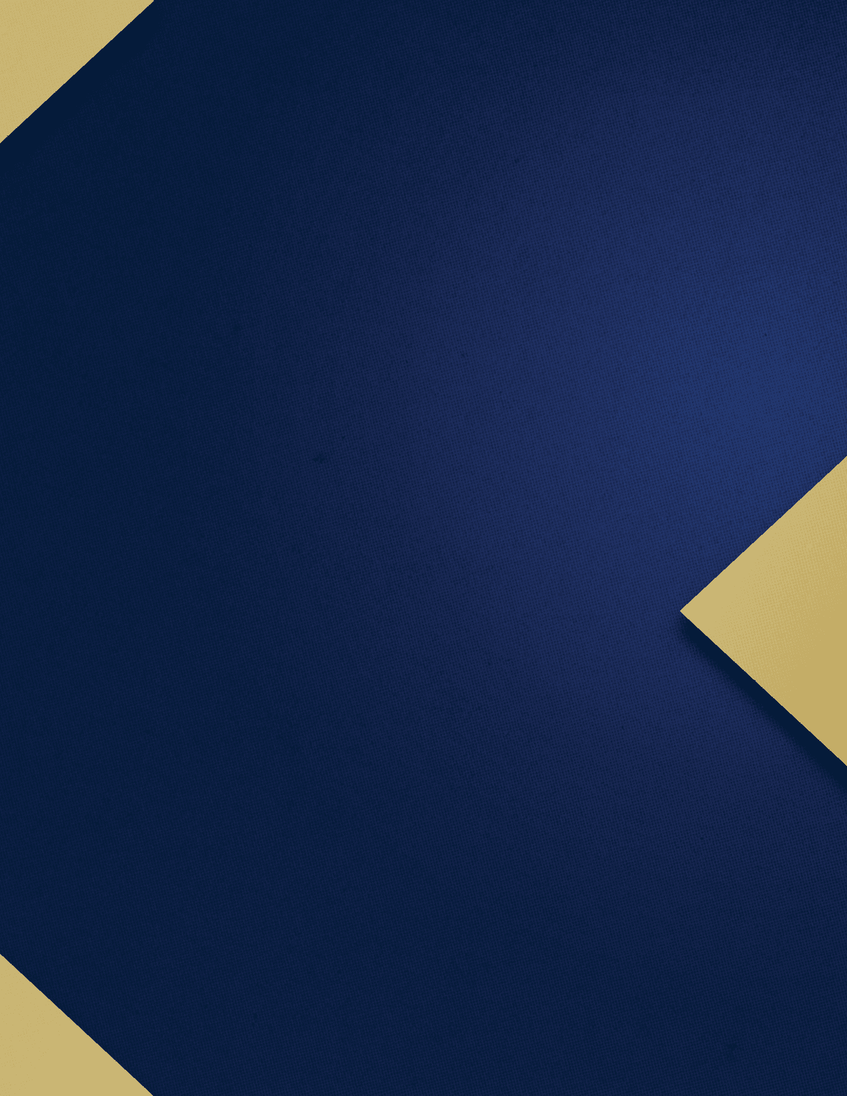 A blue and gold triangle with a nude figure in the center. AI generated content