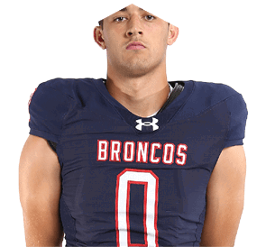 A young man wearing a white jersey with the number 10 on it. Description generated by AI