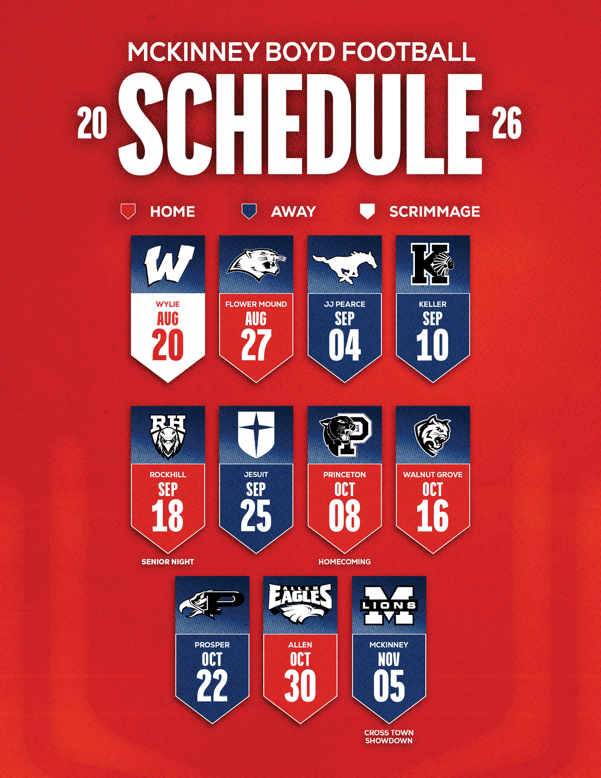 A football schedule for the 2014 season. Description generated by AI