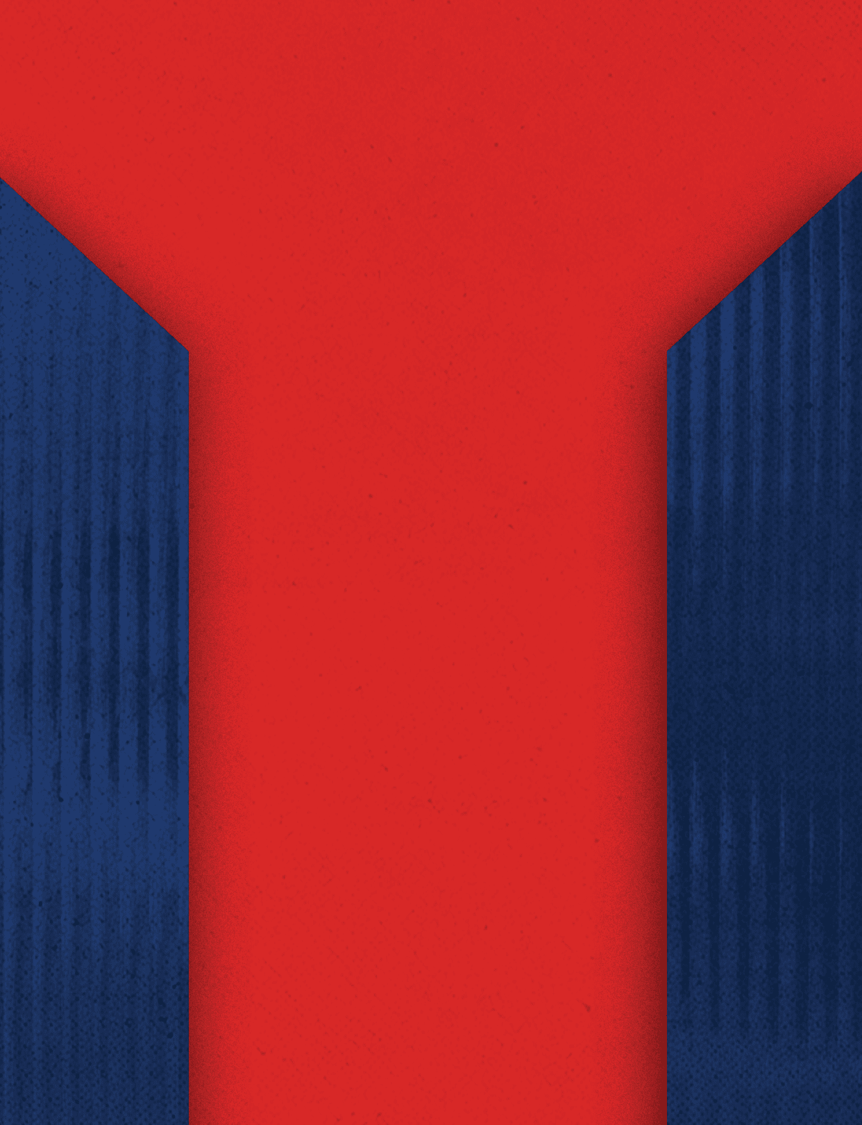Three red and blue triangles. Description generated by AI