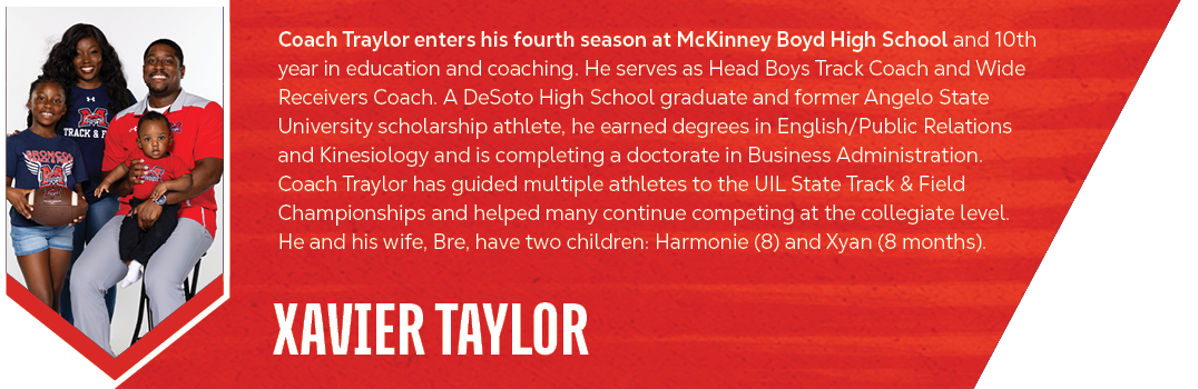 xavier taylor,Coach Traylor enters his fourth season at McKinney Boyd High School and 10th year in education and coac...