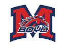A blue and red logo of a wolf with its mouth open. Description generated by AI