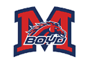 A blue and red logo of a wolf with its mouth open. Description generated by AI