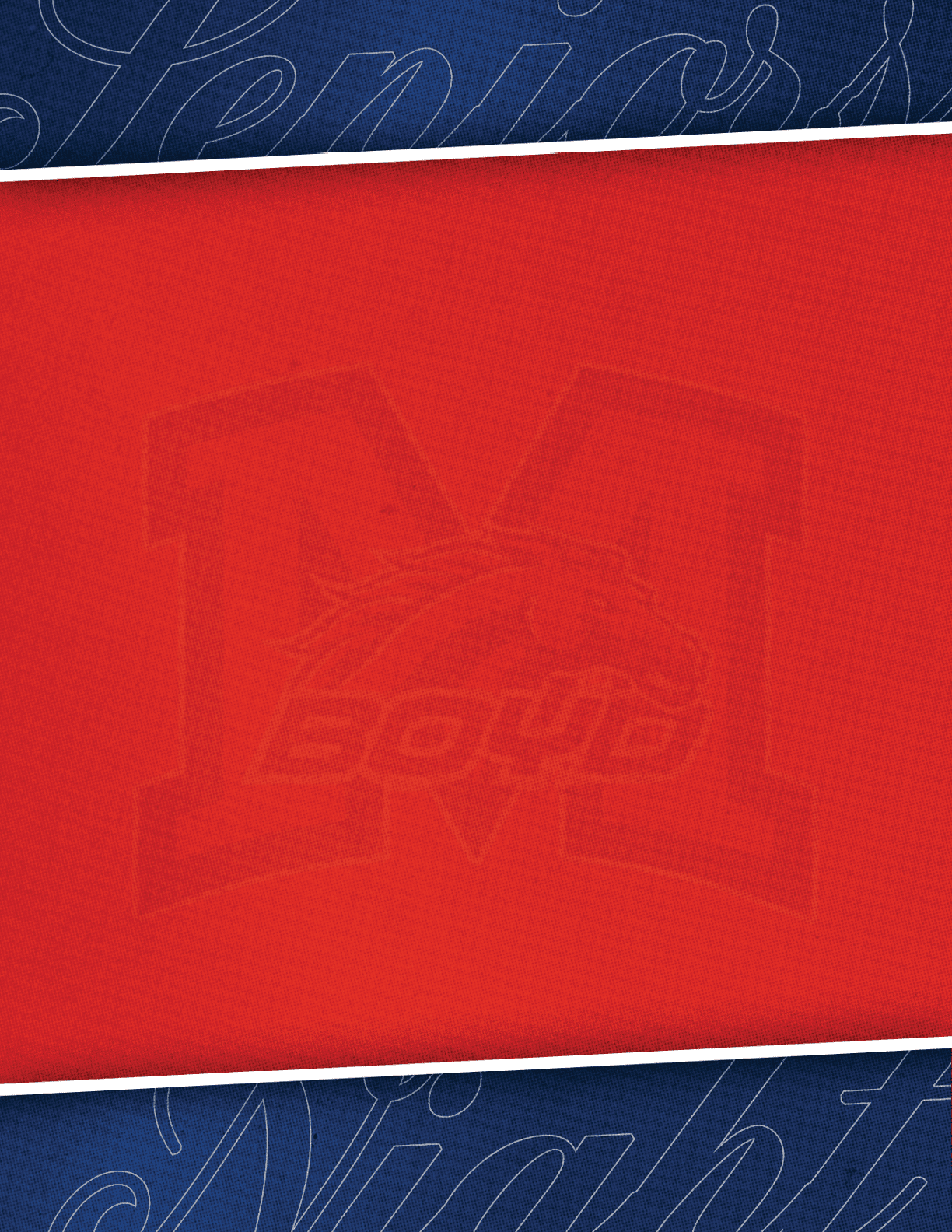 A red and blue background with a red and white logo. Description generated by AI