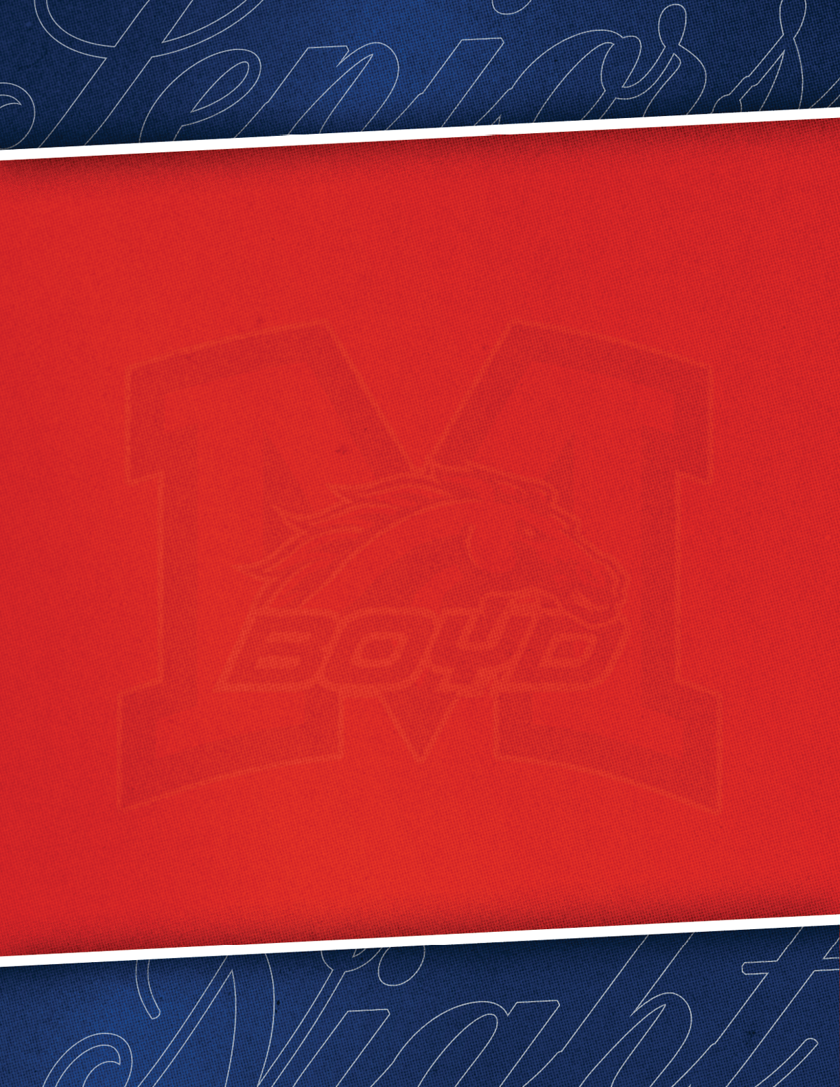 A red and blue background with a red and white logo. Description generated by AI
