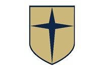 A logo with a pirate hat on it. Description generated by AI