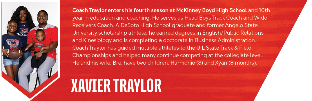 xavier traylor,Coach Traylor enters his fourth season at McKinney Boyd High School and 10th year in education and coa...