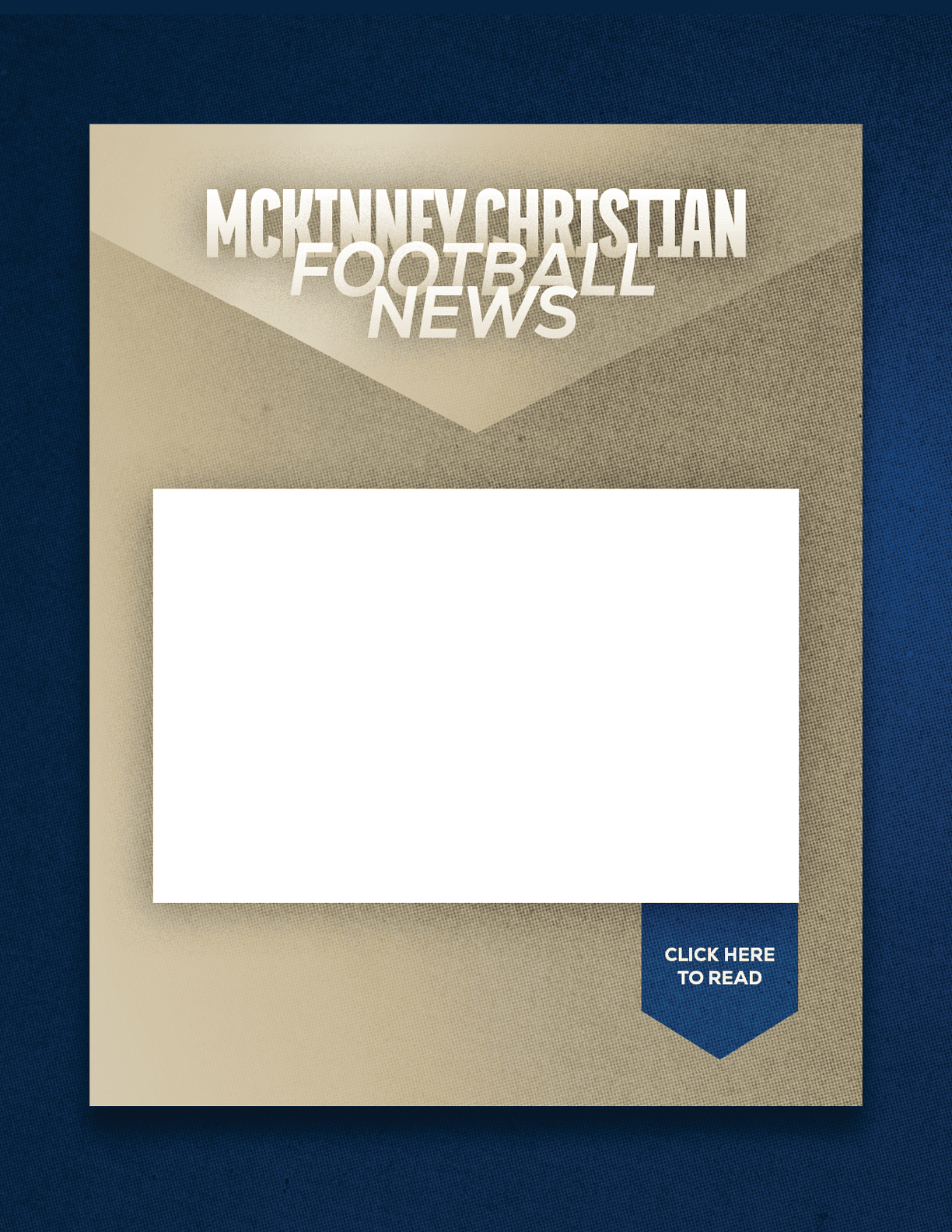 A red and blue sign with a blank space for a headline. Description generated by AI