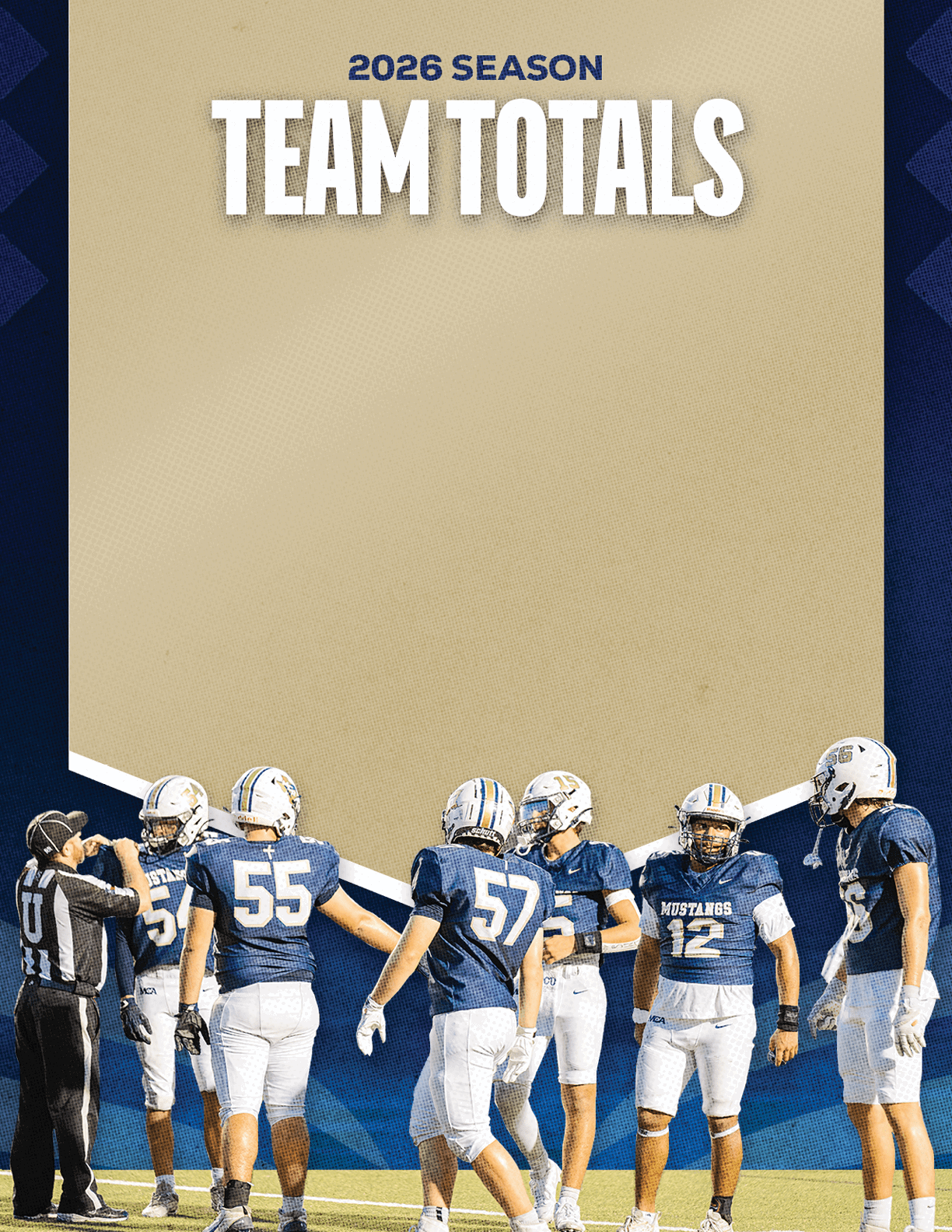 A group of football players standing on a field. Description generated by AI