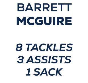 Barrett McGuire 8 TACKLES 3 assists 1 sack