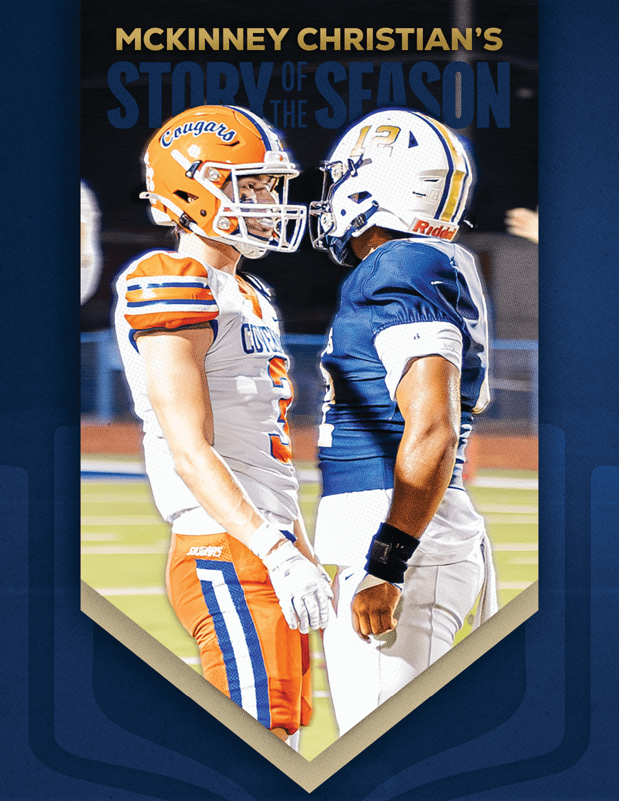 A group of football players huddled together. Description generated by AI