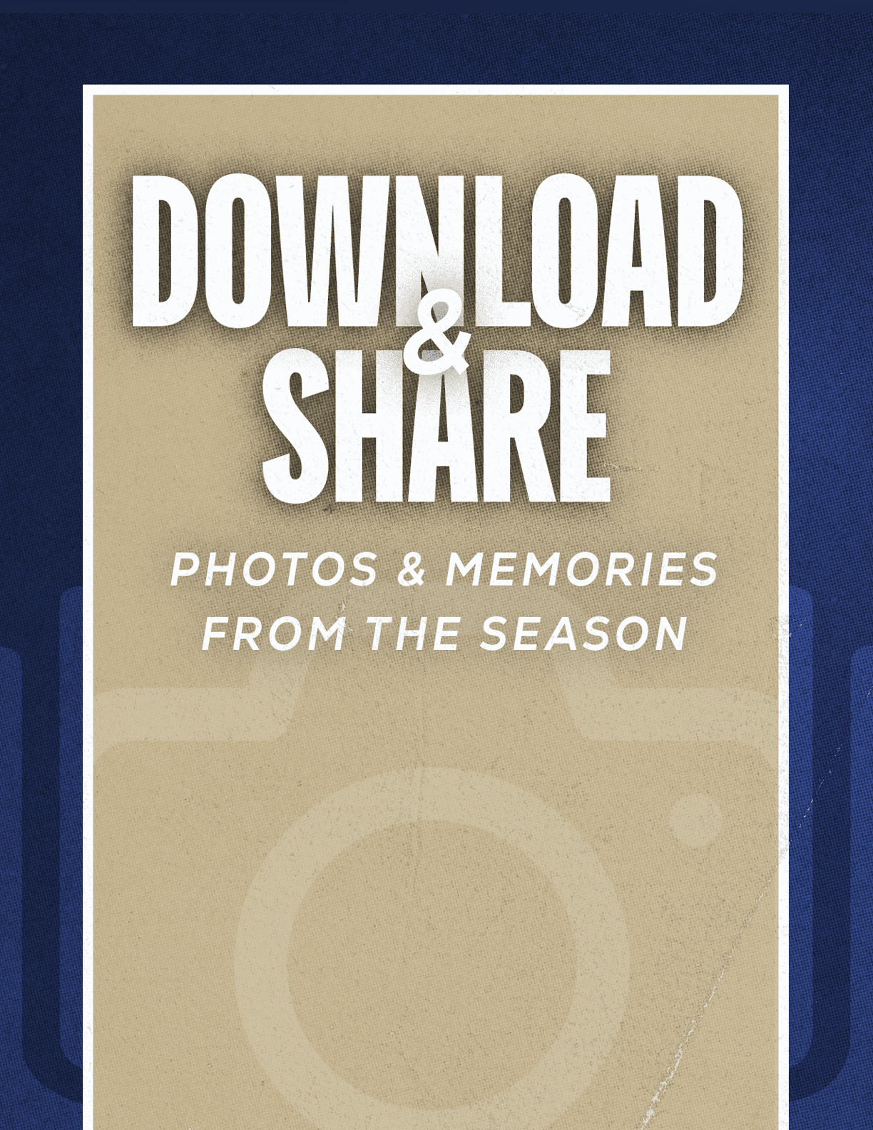 A red and blue poster with a camera on it. Description generated by AI